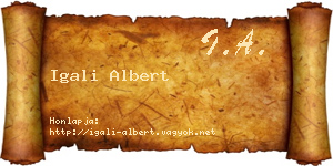 Igali Albert névjegykártya